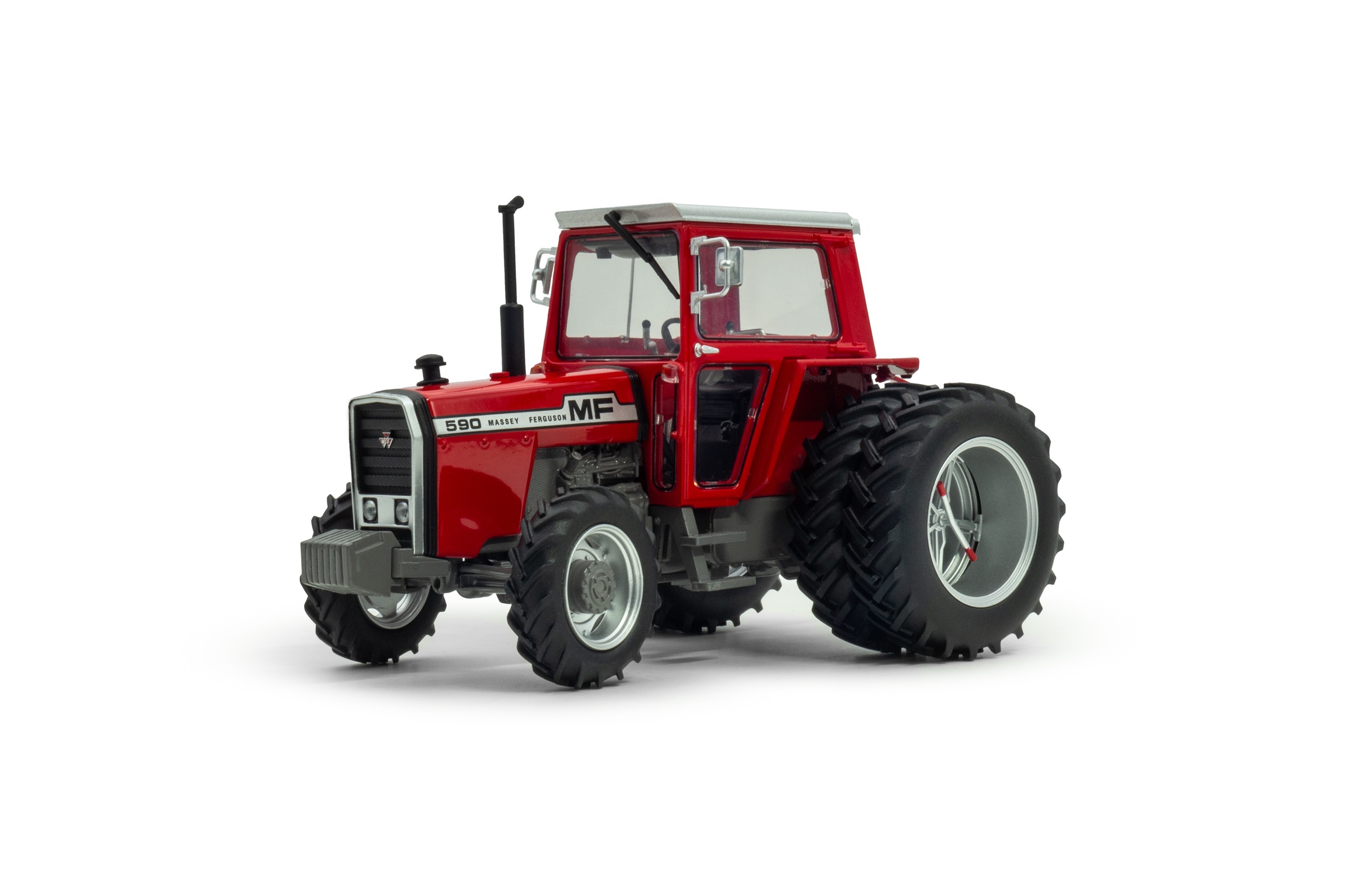 Massey Ferguson 590 4wd (Rode cabine) + Molcon Dubbellucht Limited Edition - 1:32
